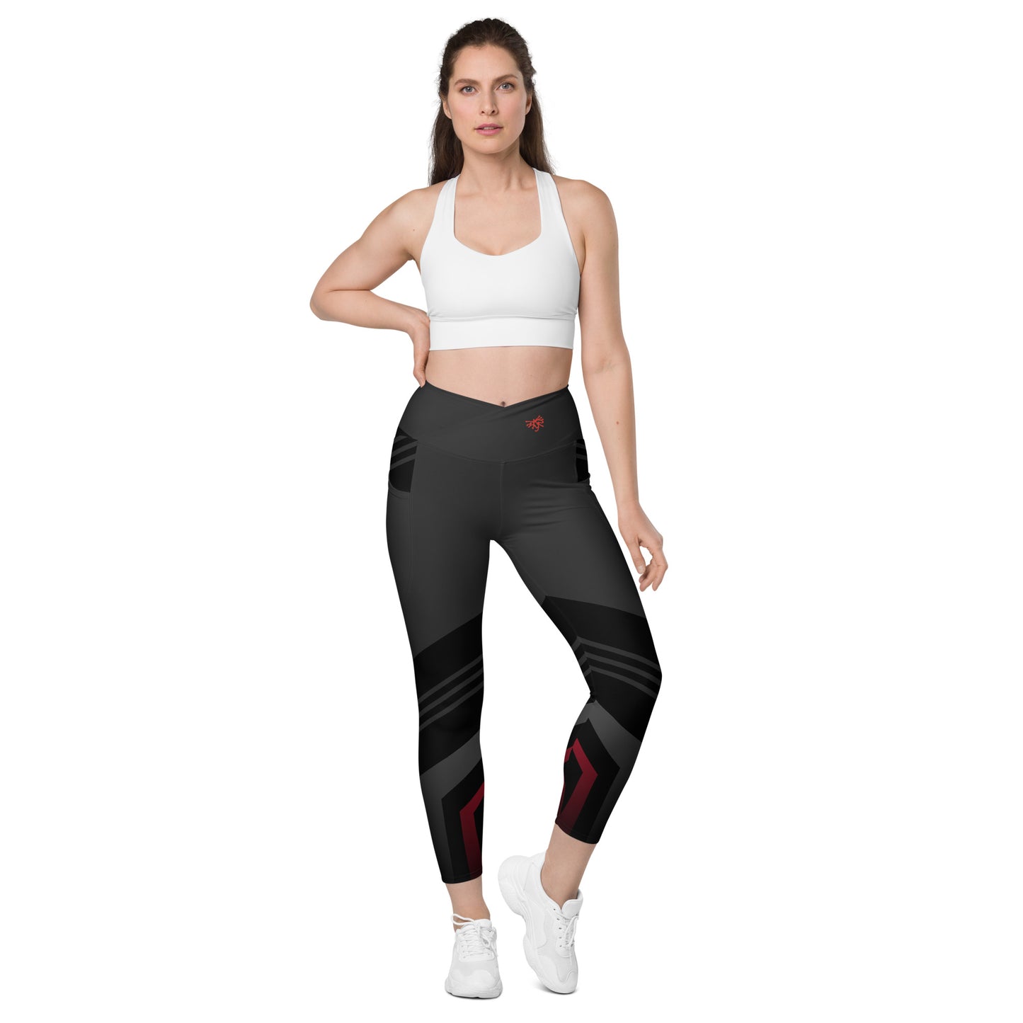 Leggins de cintura cruzada con bolsillos