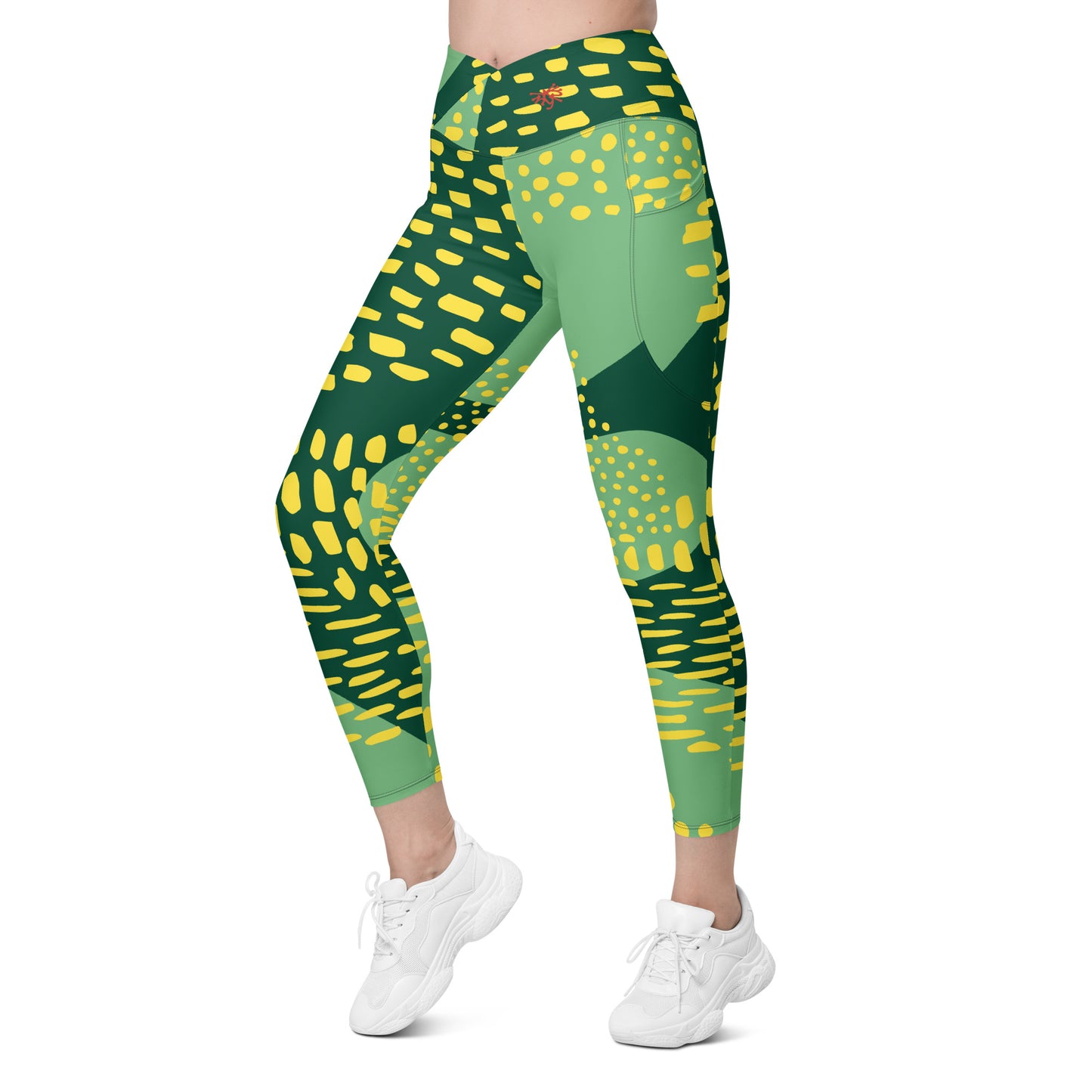 Leggins de cintura cruzada con bolsillos