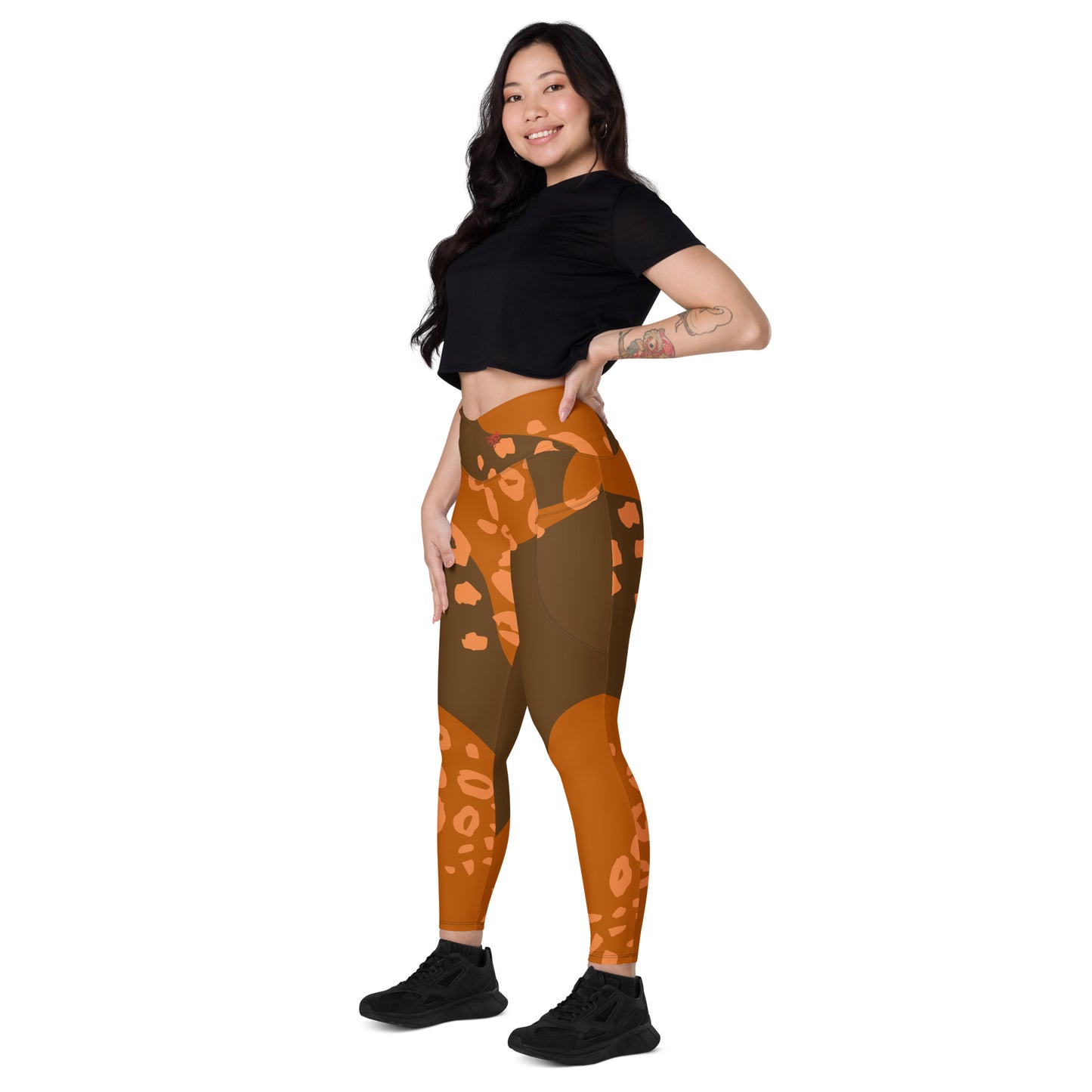 Leggins de cintura cruzada con bolsillos