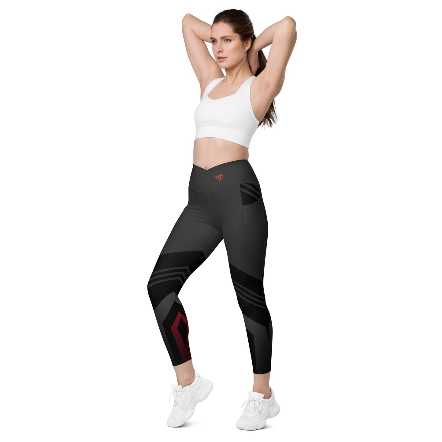 Leggins de cintura cruzada con bolsillos