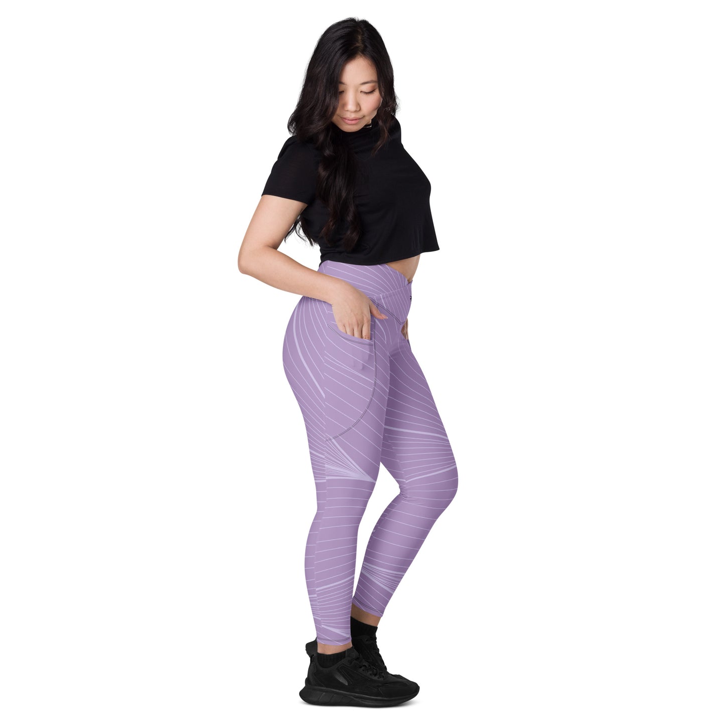 Leggins de cintura cruzada con bolsillos