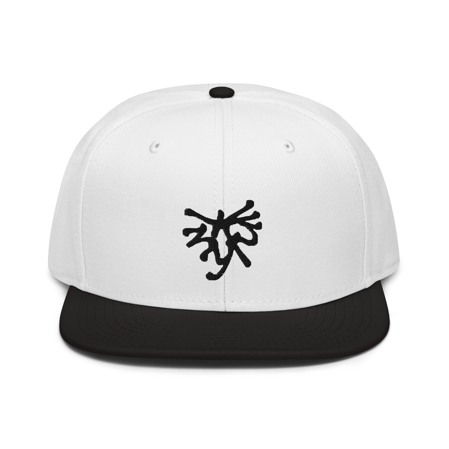 Gorra snap Tinyfull blanca negra con bordado negro