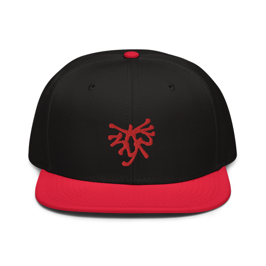 Gorra snap Tinyfull roja y negra bordado rojo